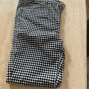 Talbots Classic Black and White Velvet Gingham Pants